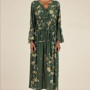 Bohemian Green Maxi Dress